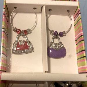 NIB 6 wine glass charms